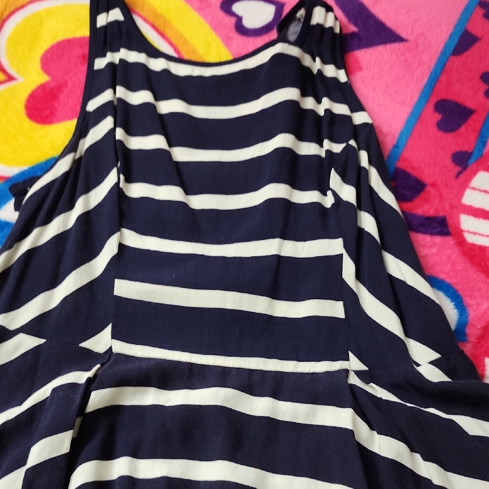 Xhilaration Navy and White Striped Blouse